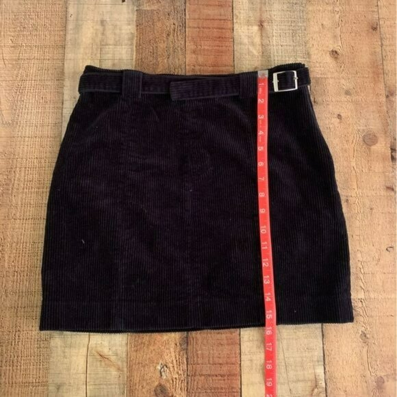 Urban outfitters navy blue corduroy mini skirt with belt -M - Picture 3 of 9